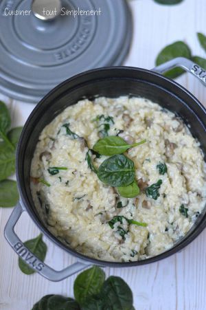 Recette Risotto Champigons - Epinards au four