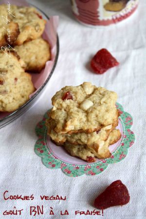 Recette Cookies vegan goût bn à la fraise