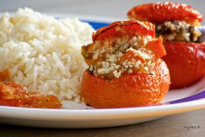 Recette Tomates farcies à l’aubergine (vegan)