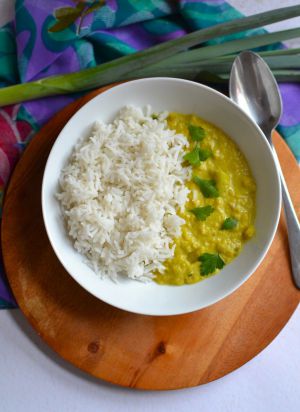 Recette Dahl lentilles corail lait de coco poireaux