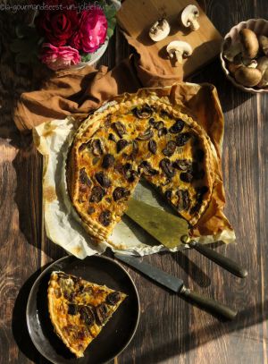 Recette Quiche aux oignons et champignons