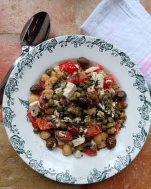 Recette Salade de pois chiches tomates & feta