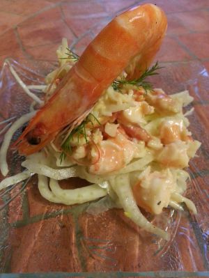 Recette Salade au fenouil crabe et crevettes
