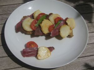 Recette Tartine terre-mer : magret de canard fumé et Noix de Saint-Jacques