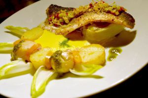 Recette Bar Grillé Sur Peau Endive Fenouil Sauce Aux Agrumes