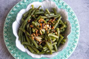 Recette Haricots verts, amandes et crème balsamique