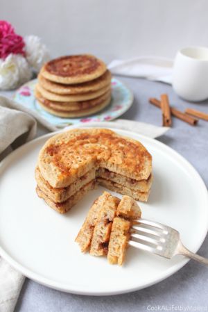 Recette Pancakes moelleux à la cannelle façon cinnamon roll (vegan)