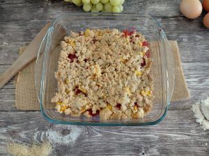 Recette Crumble mangue Framboise