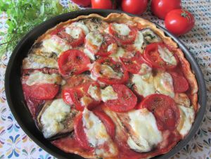 Recette Tarte aux aubergines et tomates façon pizza