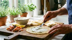 Recette Sucettes de crêpes légères au saumon fumé et fromage frais : une gourmandise raffinée