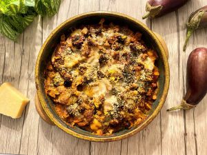 Recette Gratin d'aubergines à la tomate, mozzarella et chorizo