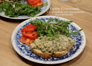 Recette Tartine gourmande à la brouillade aux champignons