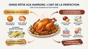 Recette Dinde rôtie farce marrons : peau dorée, chair juteuse