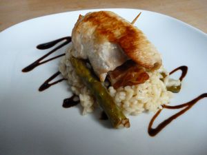 Recette Involtini de dinde & risotto aux asperges