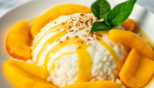Recette Riz gluant et mangue au lait de coco : recette thailandaise