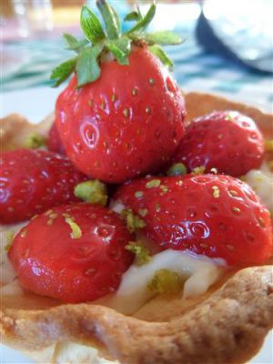 Recette Tartelettes aux fraises, mascarpone et pistache