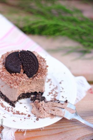 Recette Cheesecake façon mousse au chocolat sur biscuits Oréo