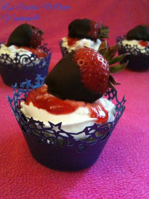 Recette Cupcakes fraises -rhubarbes mascarpone