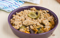 Recette Crumble aux légumes du soleil et aux olives {vegan, sans gluten}