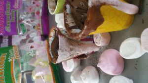 Recette Mug cake au cœur d’ Haribo Chamallows