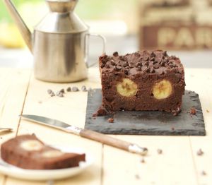 Recette Cake fondant chocolat, banane & amande (vegan et sans gluten)