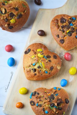 Recette Cookies coeurs aux M&m's