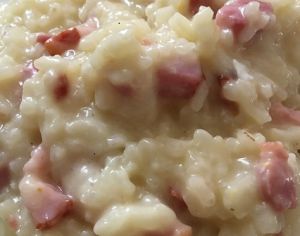 Recette Risotto façon carbonara