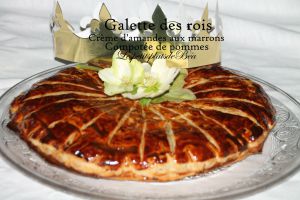 Recette Galette des rois à la crème d'amandes aux marrons et compotée de pommes MP