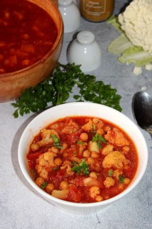 Recette Soupe épicée au chou-fleur et pois chiches