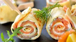Recette Galettes de saumon roulées avec fromage frais