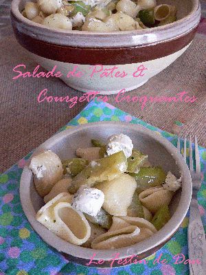 Recette Salade de Pâtes aux Courgettes Croquantes & Dés de Fromage Frais