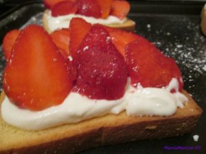 Recette Tartines briochées fraises mascarpone