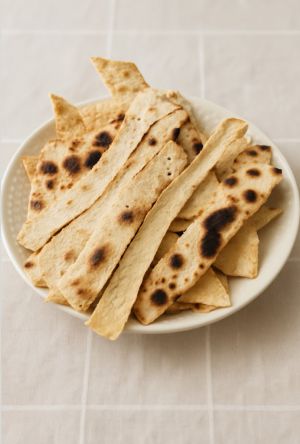 Recette Chips de piadina au surplus de levain cuits à la poêle