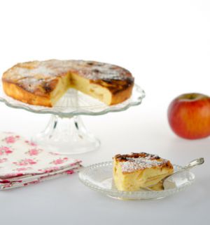 Recette Gâteau moelleux à la semoule de polenta fine, à la ricotta et aux pommes