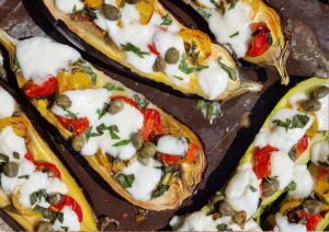 Recette Courgette et aubergine façon pizza margherita