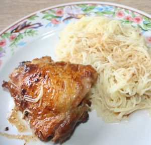 Recette Haut de cuisse de poulet grillé à la plancha mariné aux parfums asiatiques