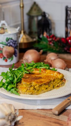 Recette Tourte au poulet, poireaux et fromage