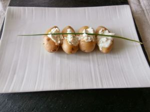 Recette Pommes de terre grenailles au fromage frais (New potatoes with cream cheese)