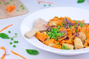 Recette Tagliatelles de carottes à la cacahouète (vegan)