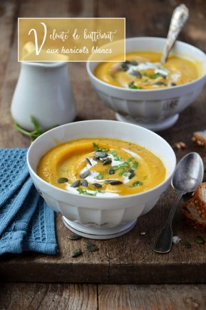 Recette Velouté de butternut aux haricots blancs #vegan #glutenfree