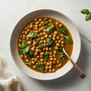 Recette Black eyed peas curry with spinach