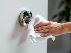 Recette Désinfecter des poignées de porte avec alcool isopropylique et chiffon doux