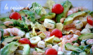 Recette Salade de crevettes avocat pomélo