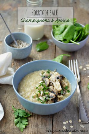 Recette Porridge salé {Avoine & champignons persillés} #vegan #sans gluten