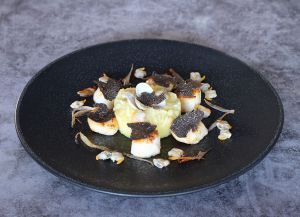 Recette Coquilles Saint-Jacques, écrasée de pommes de terre et truffe