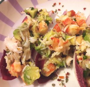 Recette Barquettes crabe-crevettes-avocat