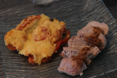 Recette Filet mignon de porc en croûte de sel et coriandre, vinaigrette aux agrumes et spéculoos