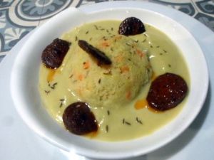 Recette Dôme de fonio aux légumes et crème de pois cassés