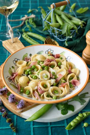 Recette Orecchiette petits pois menthe et jambon cru