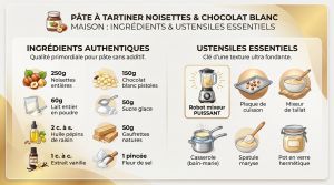 Recette Pâte à tartiner noisette chocolat blanc maison façon Bueno
